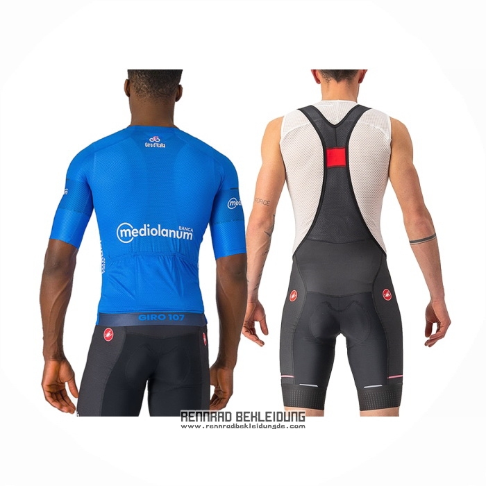 2024 Fahrradbekleidung Giro D'italia Blau Trikot Kurzarm Und Tragerhose